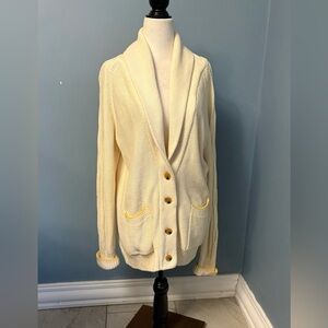 Elegant Cream Shawl Collar Cardigan